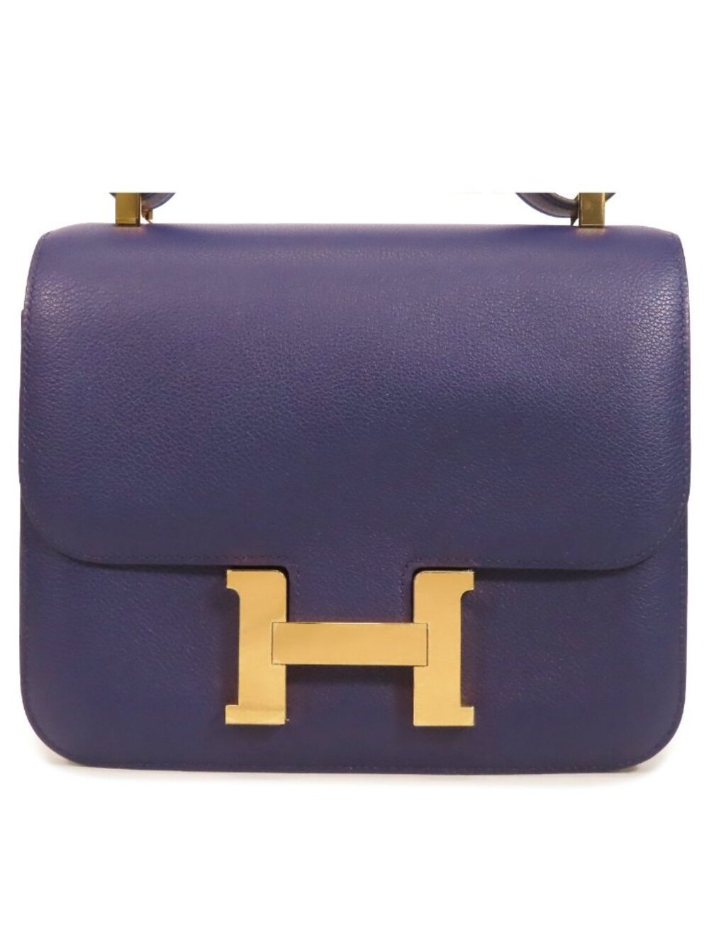 Hermes Constance 3 24 Blue Gold Evercolor Shoulder Bag